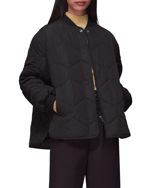 Whistles Black Women's Ida Short Quilted Coat