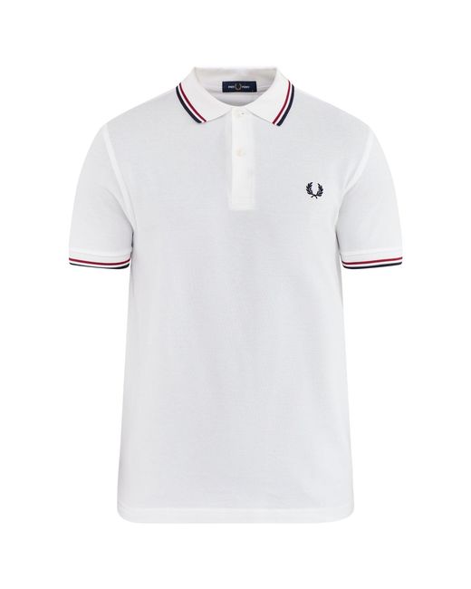 Fred Perry White Twin Tipped Shirt for men