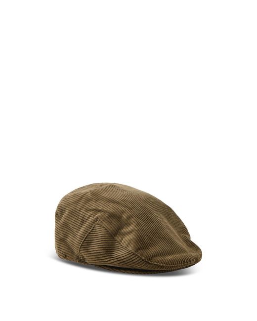 Barbour Brown Westdale Cord Flat Cap for men