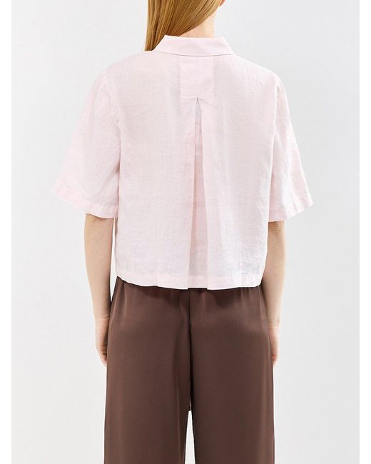 Eileen Fisher Pink Classic Collar Elbow Sleeve Shirt