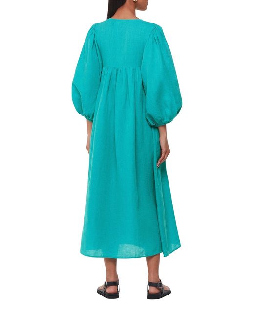Whistles Blue Women's Gloria Linen Blend Dress