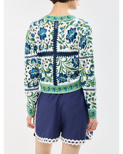 Farm Rio Green Manoela Knit Cardigan Multi