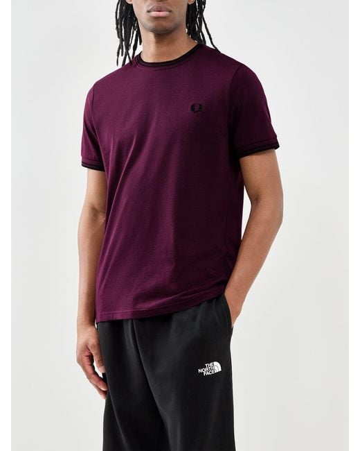 Fred Perry Purple Twin Tipped T-Shirt for men