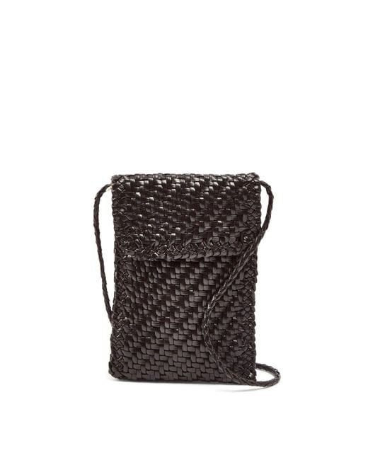 Dragon Diffusion Black Woven Phone Crossbody Bag