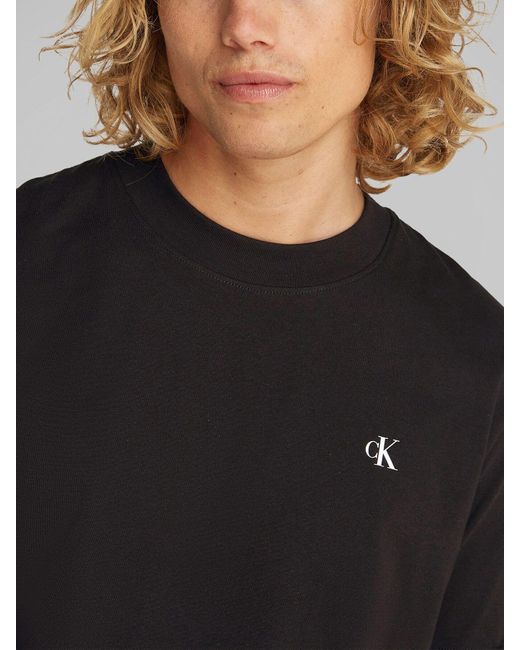 Calvin Klein Black Painted Ckj T-Shirt for men