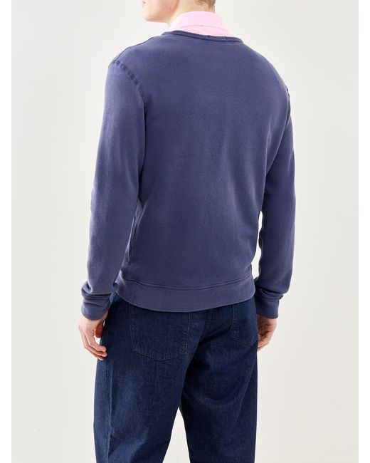 Polo Ralph Lauren Blue Terry Crew Neck Sweatshirt for men