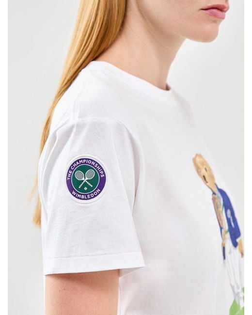 Polo Ralph Lauren White Wimbledon Polo Bear Graphic T-Shirt