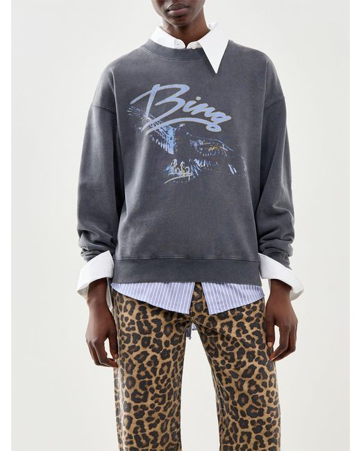 Anine Bing Blue Spencer Eagle Sweatshirt