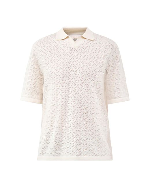 Jack & Jones White Tyler Knit Polo Shirt Cream for men