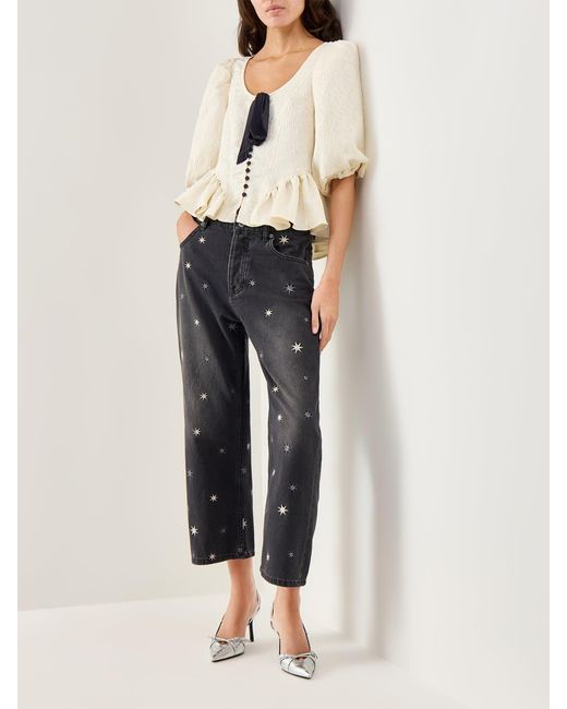 Free People Natural Pamela Bow Detail Top