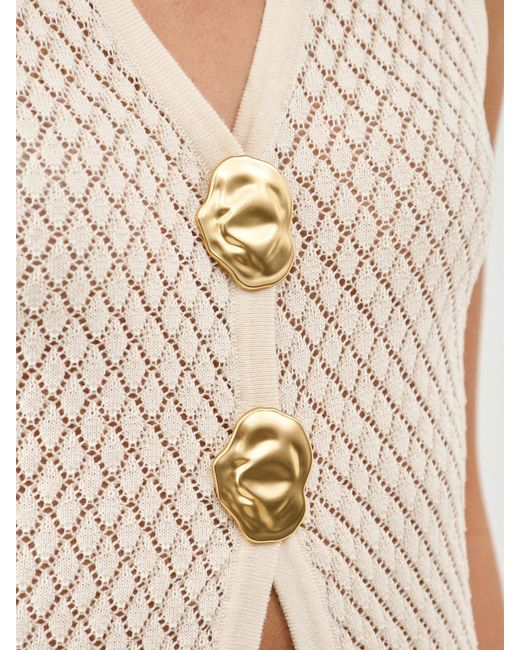 Pretty Lavish Natural Imani Pointelle Knit Waistcoat