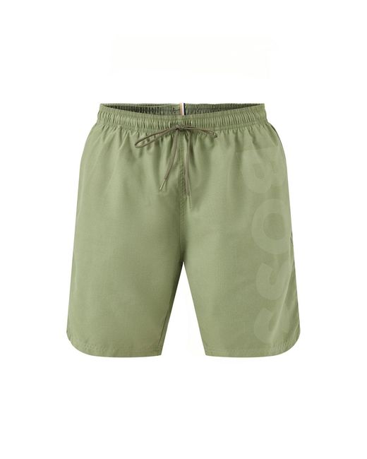 Boss Green Orca Big Logo Swim Shorts Khaki for men