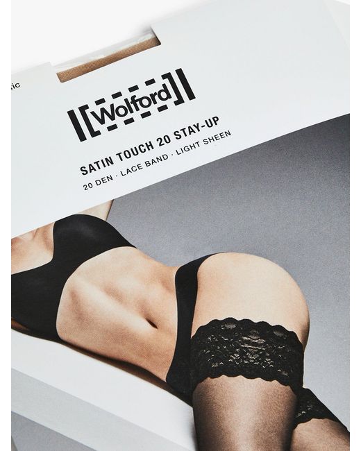 Wolford White Satin Touch 20 Stay Up
