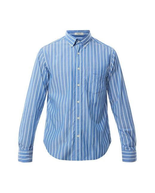 Gant Blue Men's Poplin Stripe Shirt for men