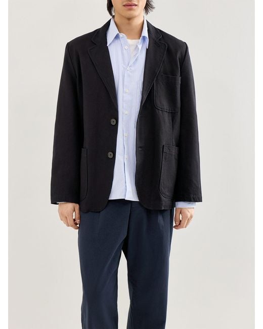 Universal Works Black Dockside Overshirt for men