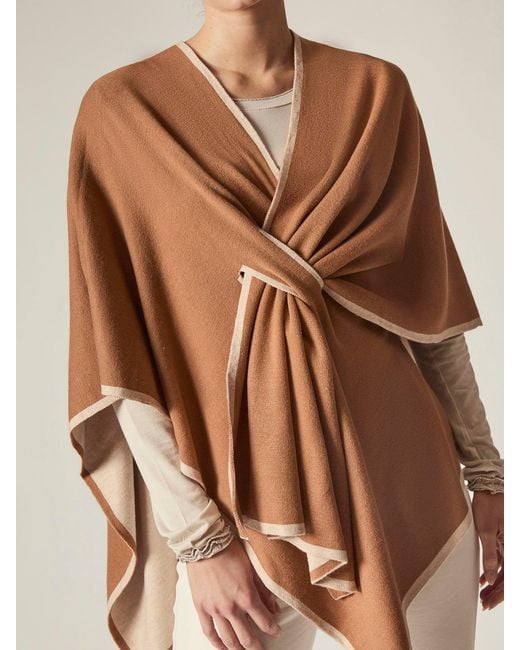 James Lakeland Brown Front Knot Poncho