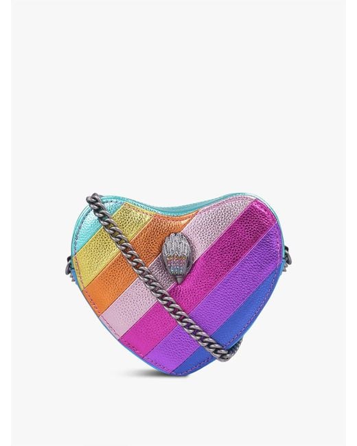 Kurt Geiger Pink Kensington Heart Cross Body Bag, Leather