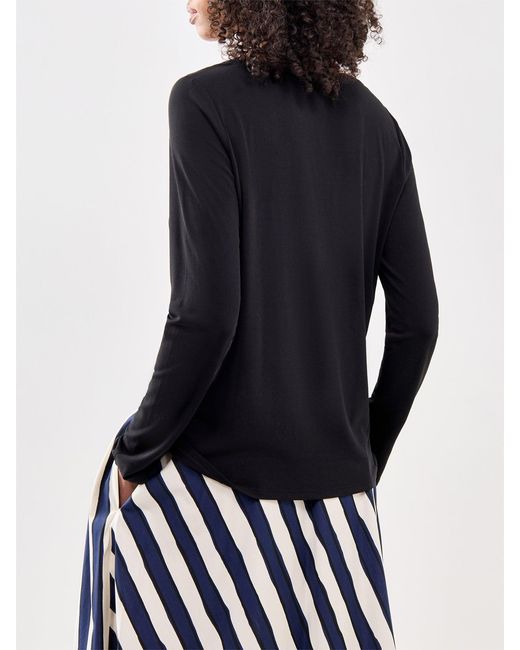 Eileen Fisher Black Women's Scoop Neck Long Sleeve Top