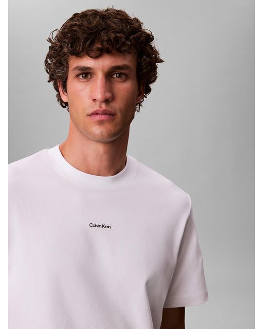 Calvin Klein White Piqué Polo Shirt for men