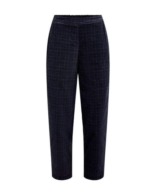 Mama B. Blue Velvet Check Trousers Dark