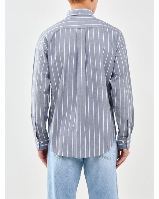Gant Blue Poplin Melange Stripe Shirt for men