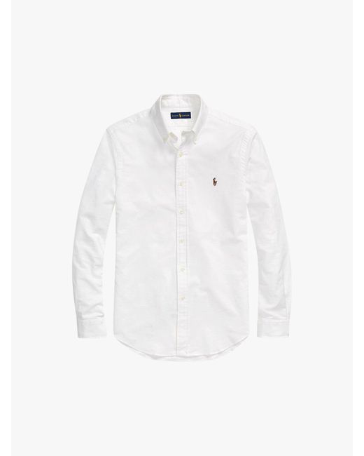 Polo Ralph Lauren Slim Fit Oxford Shirt in White for Men | Lyst UK