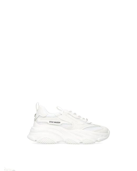 Steve Madden White Women's Possession-e 002 Lace Up Trainers