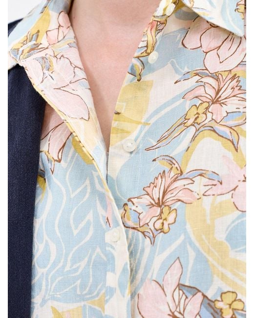 Ralph Lauren White Floral Long Sleeve Shirt