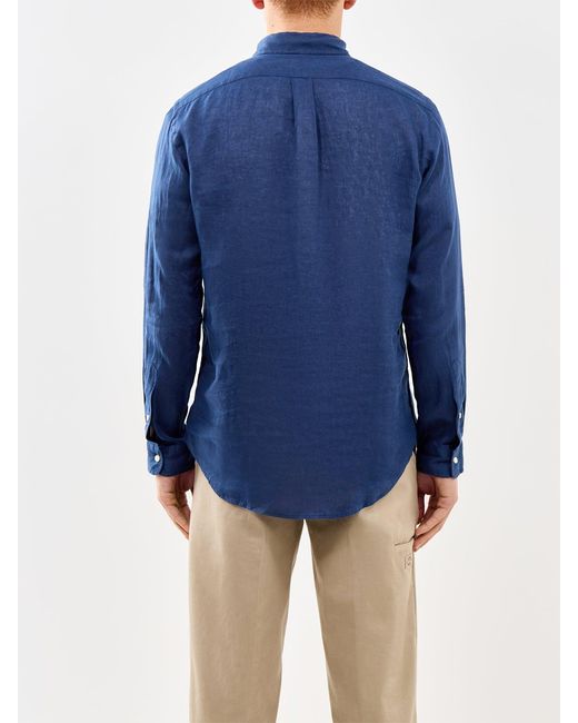 Polo Ralph Lauren Blue Custom Fit Shirt for men