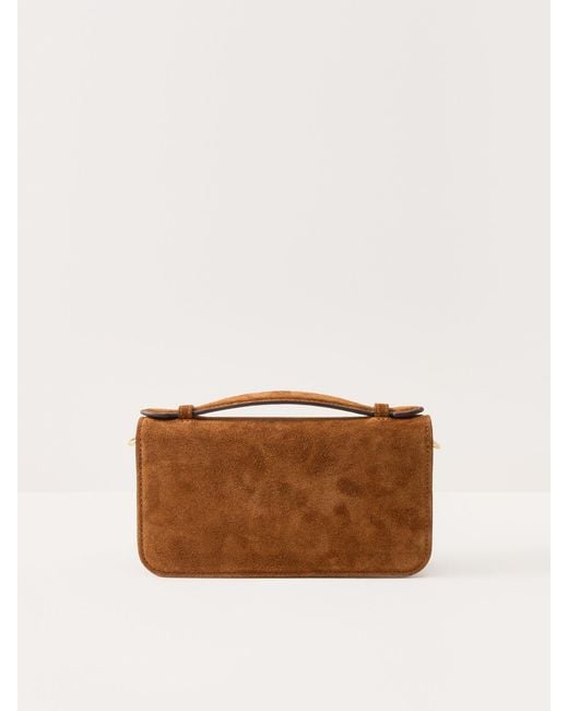 COACH Brown Suede Elora Top Handle Crossbody Bag