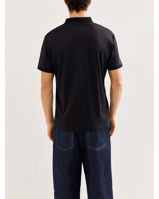 SELECTED Black Slhfave Button Ss Polo Noos for men