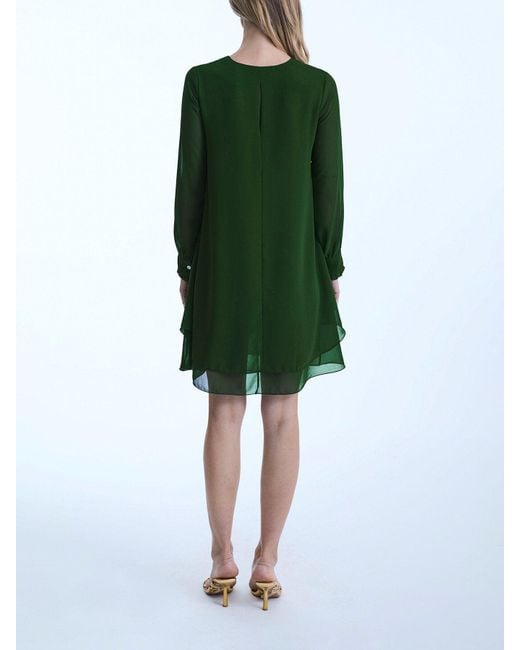 James Lakeland Green Wave Hem Dress