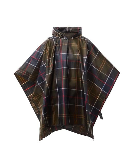 Barbour Black Tartan Showerproof Poncho
