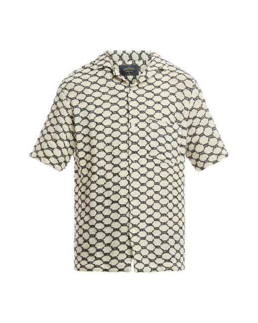 Portuguese Flannel White Men's Net Short Sleeve Shirt for men
