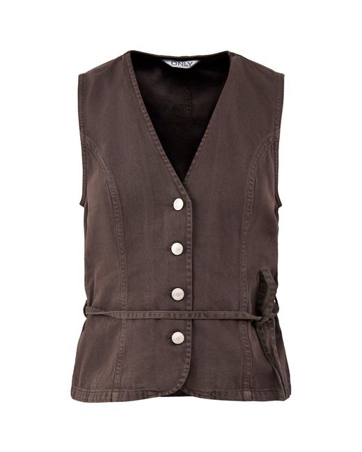 ONLY Brown Silla Belted Waistcoat