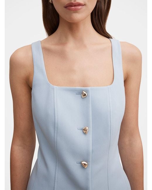 Forever New Blue Lee Square Neck Waistcoat