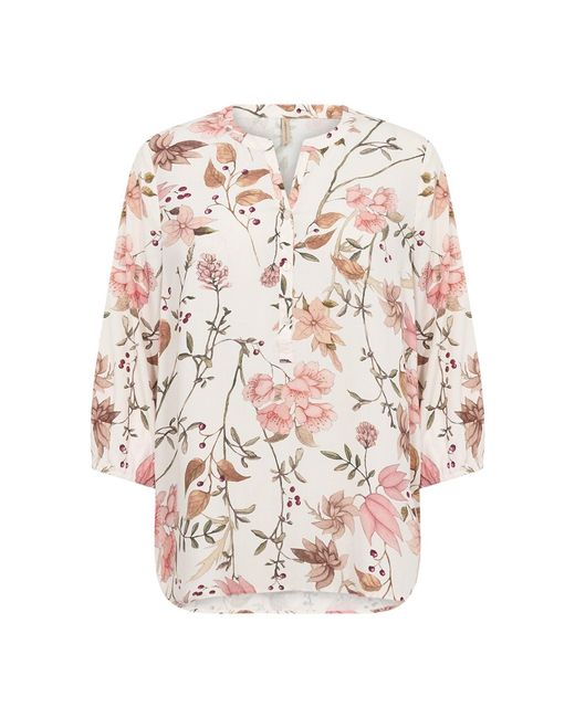 Soya Concept White Grace 2 Floral Long Sleeve Shirt