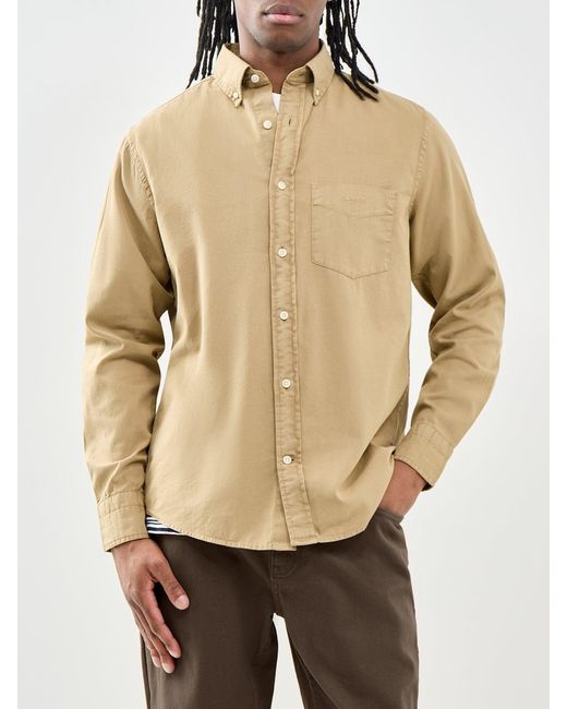 Gant Natural Garment Dyed Twill Long Sleeve Shirt for men