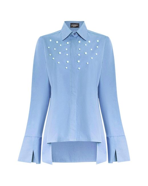 James Lakeland Blue Pearl Detail Shirt