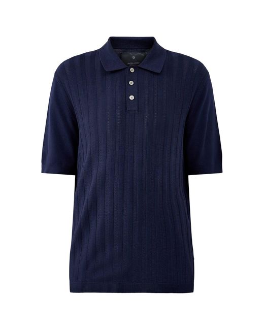 Jack & Jones Blue Structure Knit Polo for men