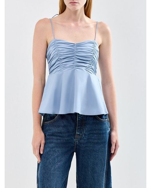 SELECTED Blue Delia Strap Top