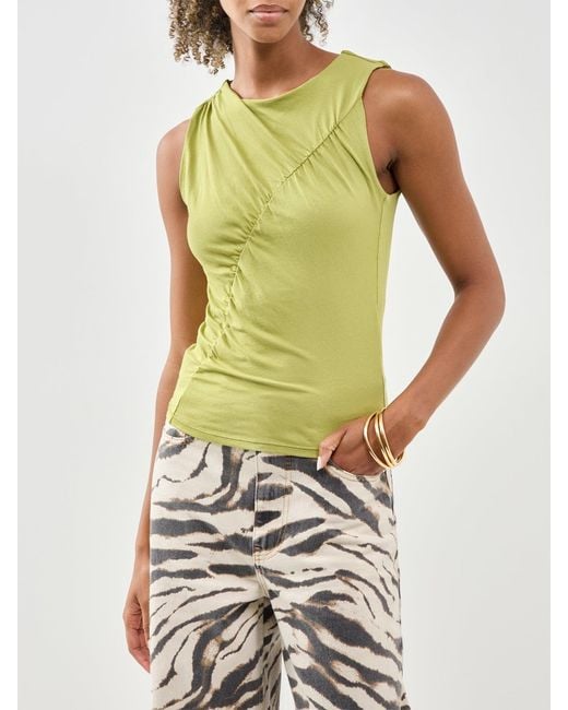 Nobody's Child Green Sleeveless Ruched Top