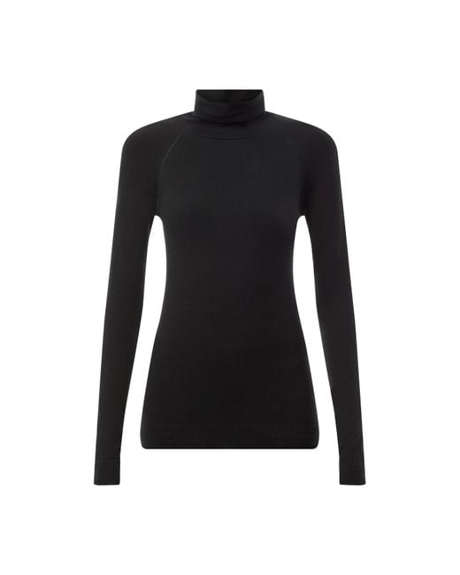 Sweaty Betty Black Women's Modal Dot High Neck Jacquard Base Layer Top