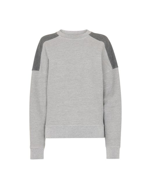 Whistles Gray Contrast Detail Sweat