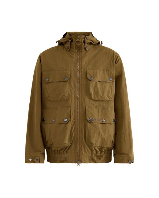 Barbour Green Re-Engineered Hooded Showerproof Flight Bedale Jacket for men