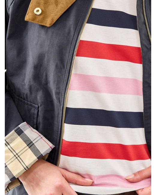 Barbour White Lyndale Top Multi