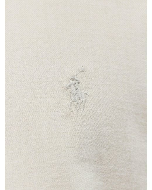 Polo Ralph Lauren White Custom Fit Brushed Shirt for men