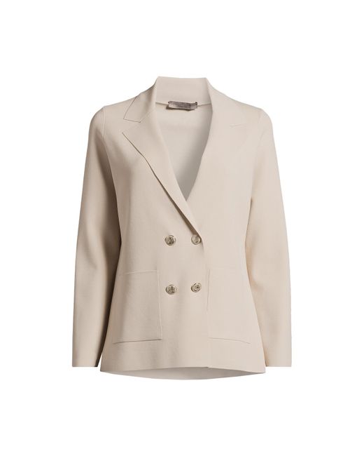 D. EXTERIOR Natural Women's Knitted Double Breasted Jacket
