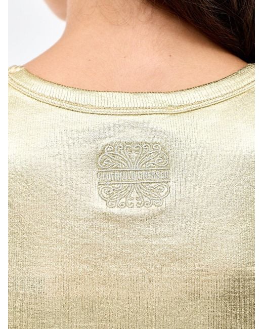 Never Fully Dressed Natural Metallic -Blend Tank Top