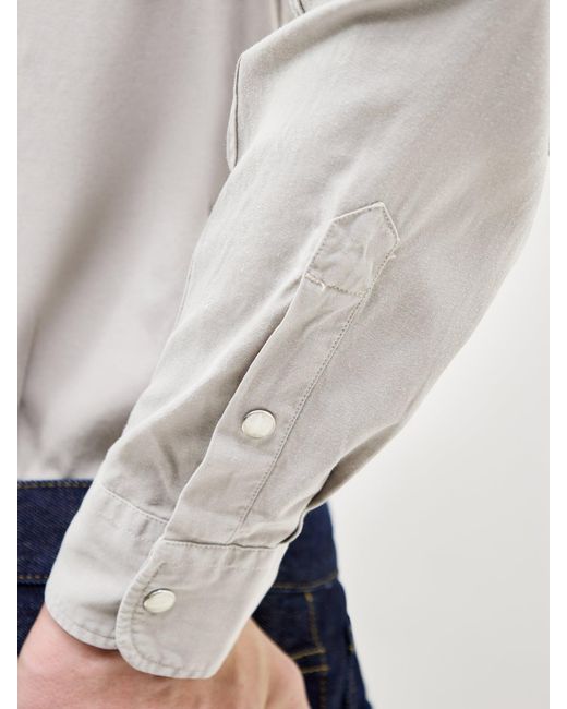 Hartford White Long Sleeve Pattern Shirt for men